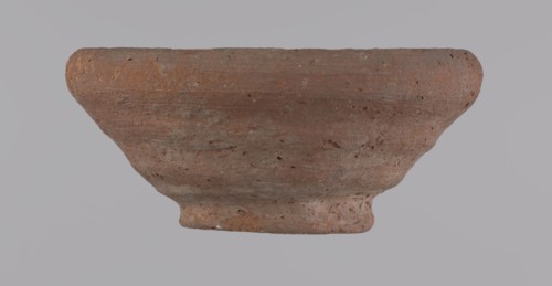 Bowl, Egyptian pottery vessel, clay bowl; 332 BC–395 AD Ptolemaic–Roman Period; from Edfu; height 5
