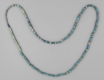 Necklace, necklaces, ornaments, disc-shaped beads, object made of small disc-shaped beads, ca.