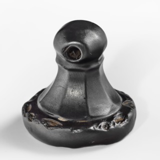 Hittite stamp seal made of hematite. Carefully crafted handle with eight tapering faces ending in a