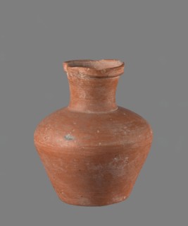 Jug. Jug with a biconical belly, widest at about half its height. Broad, not very sloping shoulders