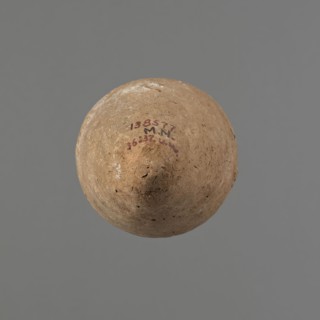 Vessel with hieratic inscription, Egyptian pottery. Conical clay vessel tapering toward the pointed