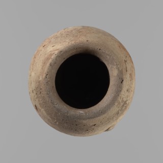 Vessel with hieratic inscription. Conical Nile-clay NB2 vessel, tapering toward a pointed bottom;