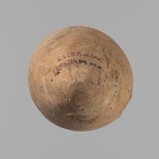 Vessel with hieratic inscription. Clay vessel, hand-made and turned in the upper part neck, spout.