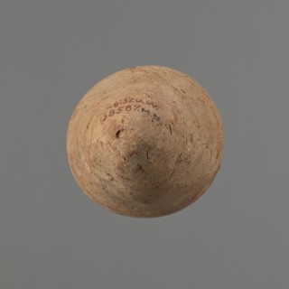 Vessel with hieratic inscription. Conical Nile-clay NB2 pottery vessel, tapering to a pointed