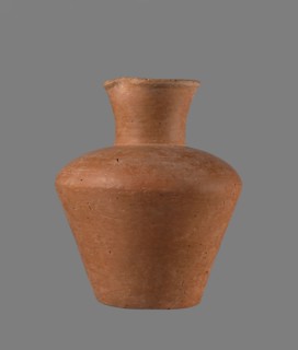 Jug, Egyptian pottery, clay vessel, cylindrical with flaring neck, c. 2686–c. 2181 BC Old Kingdom,