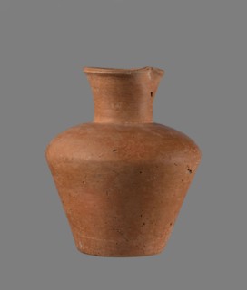 Jug, Egyptian pottery jug, cylindrical with flaring neck; clay vessel; Old Kingdom, c. 2686–c. 2181
