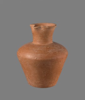Jug, Egyptian pottery, cylindrical clay vessel with flaring neck, c. 2686–c. 2181 BC Old Kingdom,