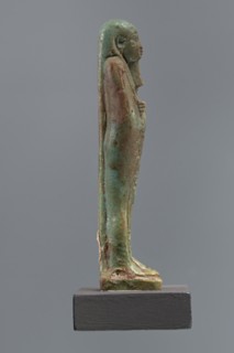 Mummy-shaped shabti of Horus inscribed Shd Osiris Hor born of Her-ib, justified by the voice,