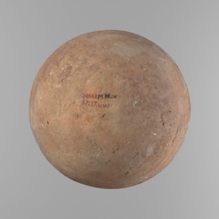 Vessel, Egyptian ceramic vessel with an almost spherical belly, widest about 1/3 of the vessel's
