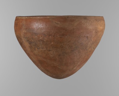 Bowl, Egyptian pottery clay vessel, large conical vessel with widest about 4/5 of the height, walls