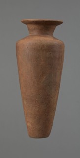 Vessel, Egyptian pottery, Type HS vessel, conical slender shape, widest at about 3/4 of the height.
