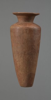 Vessel, Egyptian pottery, Type HS vessel of conical, slender shape, widest at about 3/4 of the