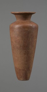 Vessel, Egyptian pottery, Type HS vessel, conical slender shape, widest at about 3/4 of the height.