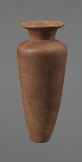 Vessel, Egyptian pottery, Type HS vessel of a conical, slender shape, widest at about 3/4 of the