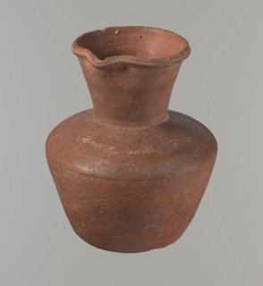 Vessel, Egyptian ceramics, clay vessel, jug. Medium-sized jug with a biconical body, widest at