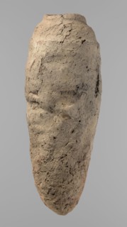 Vessel, Egyptian pottery vessel with a conical belly widest in its upper part approx. 4/5 of the