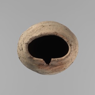 Vessel, Egyptian pottery, hand-made clay vessel with a conical belly, widest in its upper part