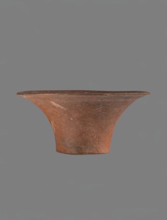 Bowl, Egyptian pottery, clay vessel — deep, cup-shaped bowl with a slightly convex bottom and sides