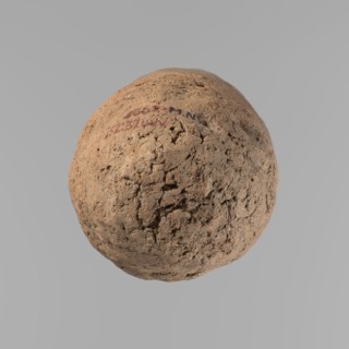 Vessel, Egyptian pottery, handmade clay vessel; almost cylindrical, widest just below a straight,
