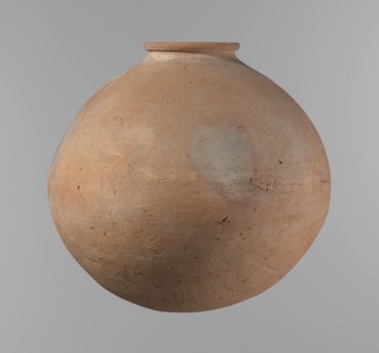 Vessel, Egyptian pottery vessel, clay, ca. 2686–ca. 2181 BC Old Kingdom, from Edfu. Almost