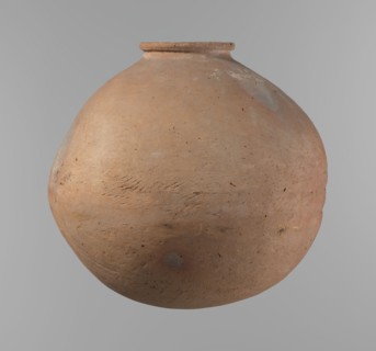 Vessel, Egyptian pottery vessel, clay, wheel-made with roughly half of its height worked with a