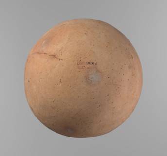 Vessel, Egyptian pottery, ceramic clay vessel. A vessel with an almost spherical, slightly
