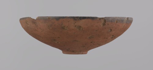 Bowl, Egyptian ceramic bowl with conical shape and ring-shaped bottom. Wheel-made from Nile clay