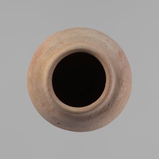 Vessel, Beer jug of a slightly irregular, conical shape with a wide, very short neck and a flat