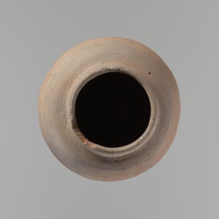 Vessel, Beer jug of a slightly irregular, conical shape with a wide, very short neck and a flat