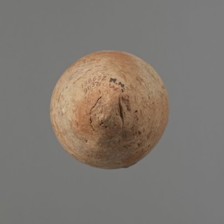 Vessel with hieratic inscription. Egyptian pottery, clay conical vessel tapering toward the bottom,