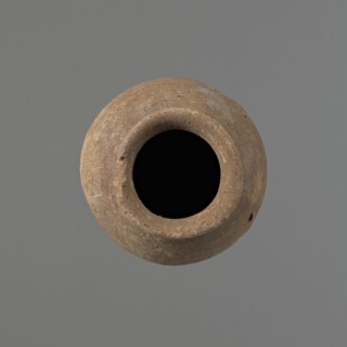 Vessel with hieratic inscription, Egyptian pottery, conical clay vessel tapering toward the bottom,