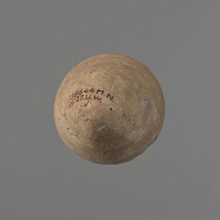 Vessel with hieratic inscription. Conical clay vessel tapering toward the bottom with narrow,