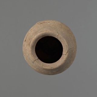 Vessel with hieratic inscription, Egyptian pottery, ceramics, clay conical vessel tapering towards