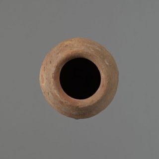 Vessel with hieratic inscription, Egyptian pottery ceramic conical vessel tapering toward the