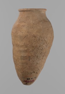 Vessel with hieratic inscription, Egyptian pottery vessel of clay, Old Kingdom, ca. 2686–ca. 2181