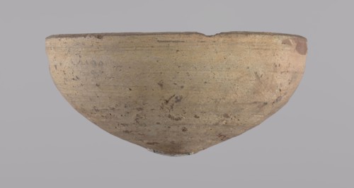 Bowl, Bowl with a conical shape and a pointed bottom. Flat, straight rim. Vessel made on the wheel