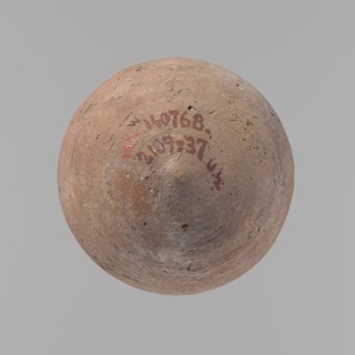 Vessel, Egyptian pottery ceramic clay vessel, New Kingdom, from Deir el-Medina, vessel, height 18.5