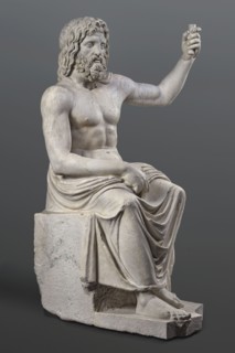Statue of Jupiter of the Capitoline type, unknown Roman workshop. Jupiter Zeus seated on a throne