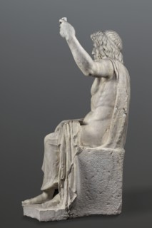 Statue of Jupiter of the Capitoline type, unknown Roman workshop. Jupiter Zeus seated on a throne