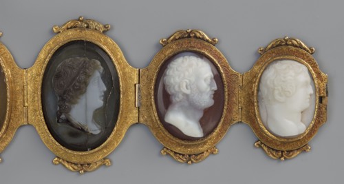 Bracelet with cameos, maker, Roniker, E. purchased. Portraits, gems, goldsmithery; Roman
