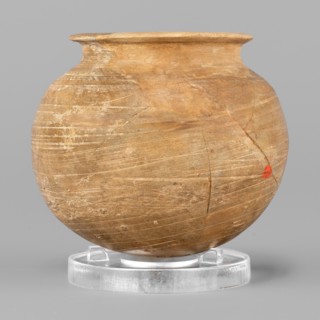 Vessel, unknown Northern Mesopotamian workshop; low vessel with a spherical belly, rounded bottom
