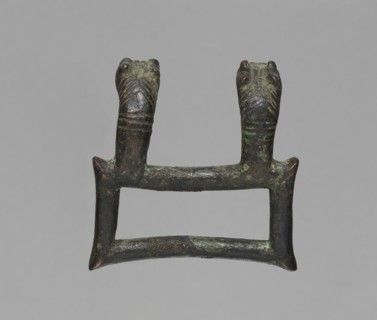 Buckle, Bronze buckle consisting of two parts in a shape similar to rectangles with joints. One