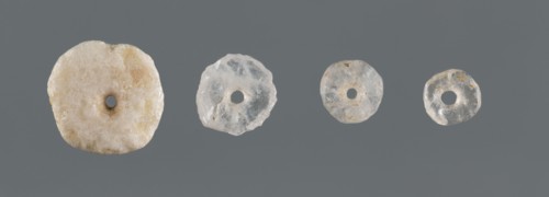 Set of four disc-shaped beads of different sizes, unknown northern Mesopotamian workshop, Al-Jazira