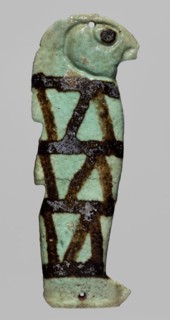 Amulet - Kebehsenuf element of a mummy net, Kebehsenuf myth., Sons of Horus myth., mummies, grave