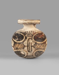 Orientalizing aryballos, Late Corinthian period, with a belt vice, 580–550 BC dated to 580–550,