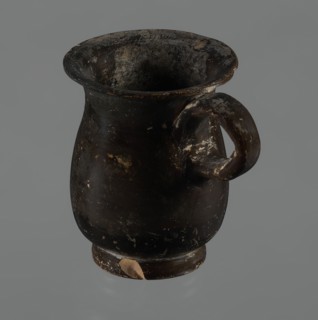 Jug, red-figure pottery, Greek pottery, mermaid mythological, Athens Greece. A small jug with a low