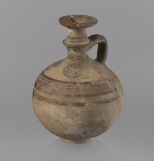 Jug, Cypriot, painted pottery, 850–750 BC Cypriot Geometric Period III. Jug with a flat foot,