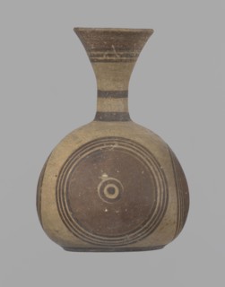 Cypriot jug, Jug on a low, straight foot. Globular body, flattened at the bottom. Quite narrow