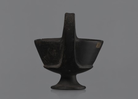 Kantharos, Kantharos black-varnished on a cup-shaped foot, vessel goblet used for banquets, 1st