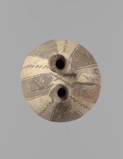Jug, unknown Cypriot workshop, White painted ware jug with a spherical bottom, a bulging
